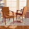Baxton Studio Andrea Mid-Century Modern Tan Faux Leather and Walnut Brown Finished Wood 2-Piece Armchair Set 182-11401-Zoro - alternate 8